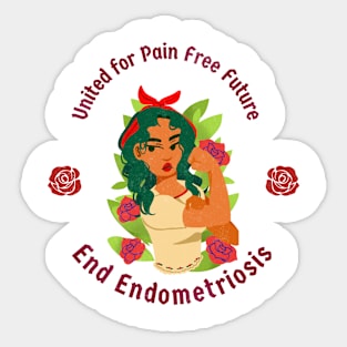 Unite for a Pain-Free Future: Endometriosis Fighters Unite Sticker